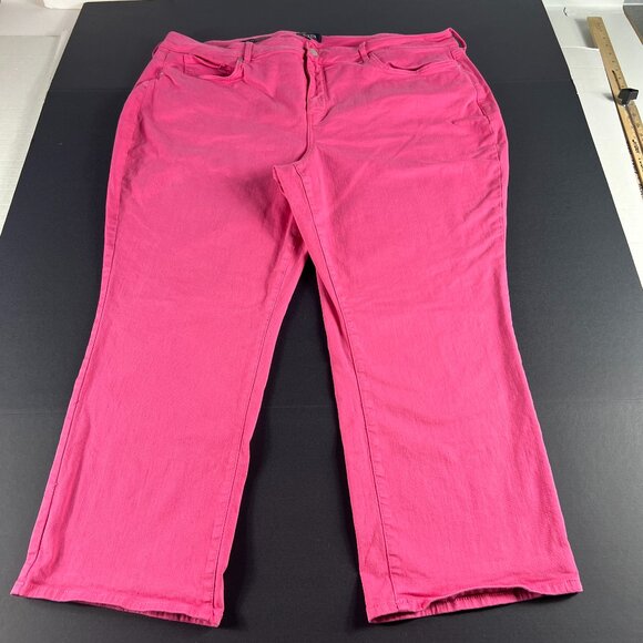 Not Your Daughters Jeans Women's Plus 43x25* Marilyn Straight Pink Denim Tag 22W - Picture 1 of 16